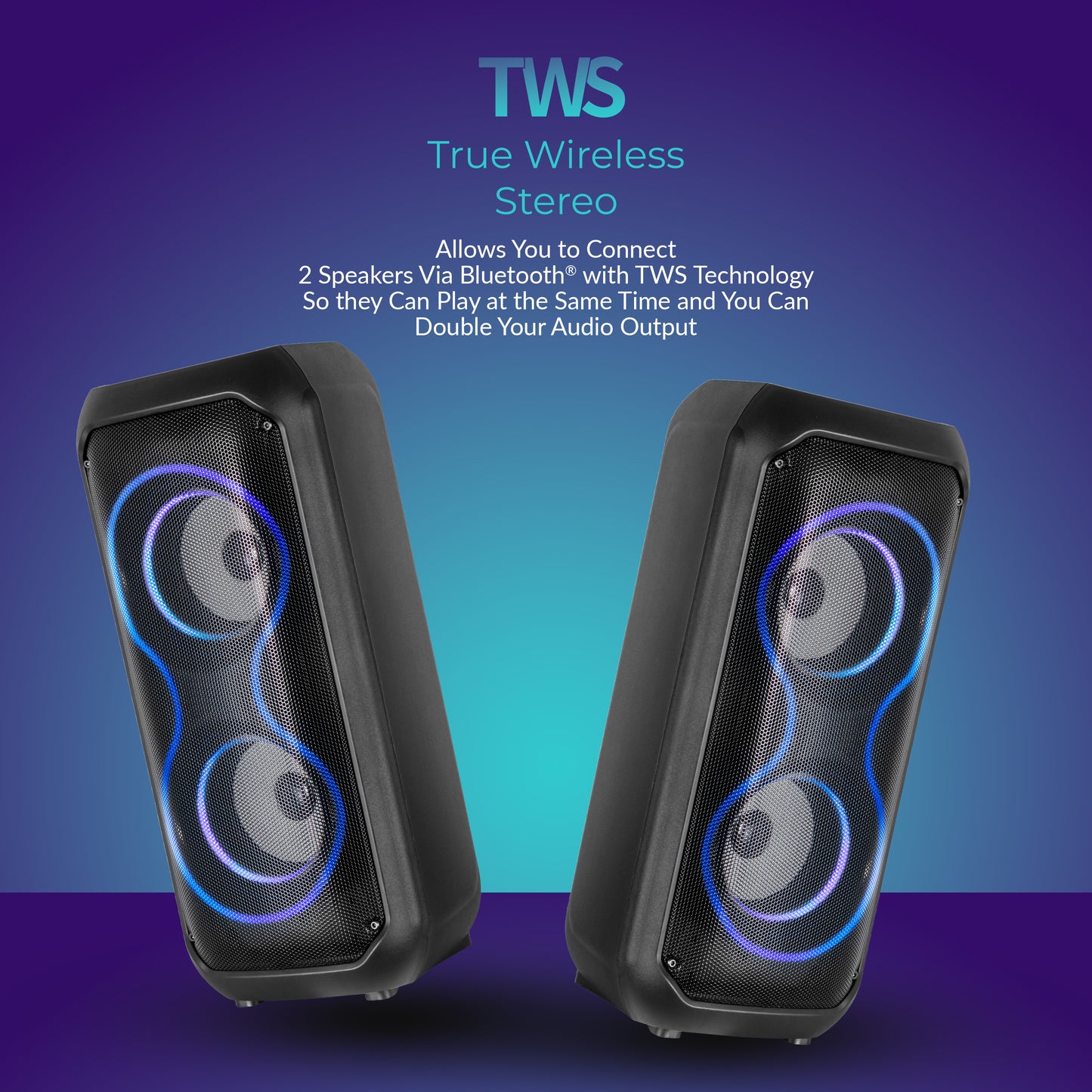 2x 4" Portable Bluetooth® Speaker
