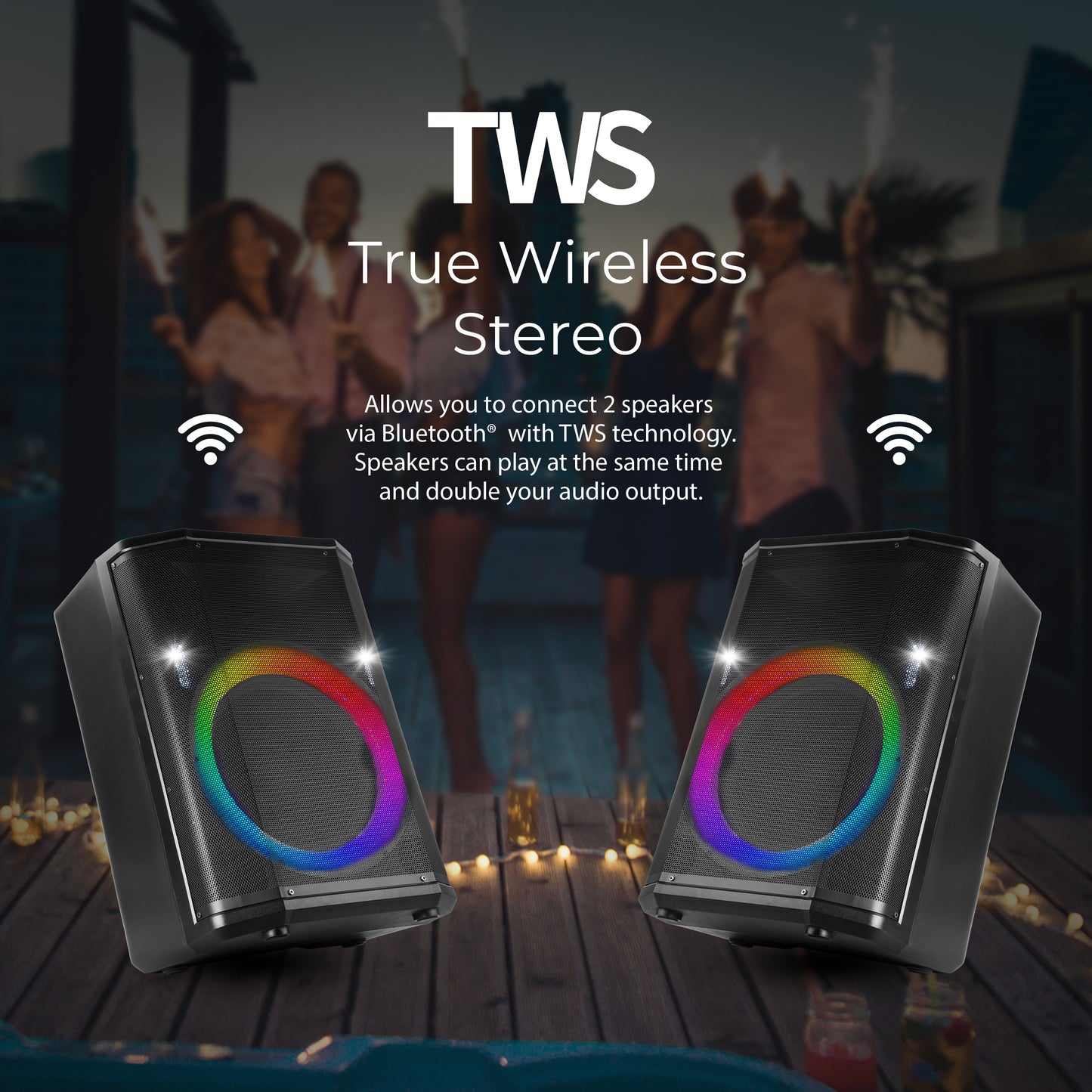 12" Portable Bluetooth® Party Speaker