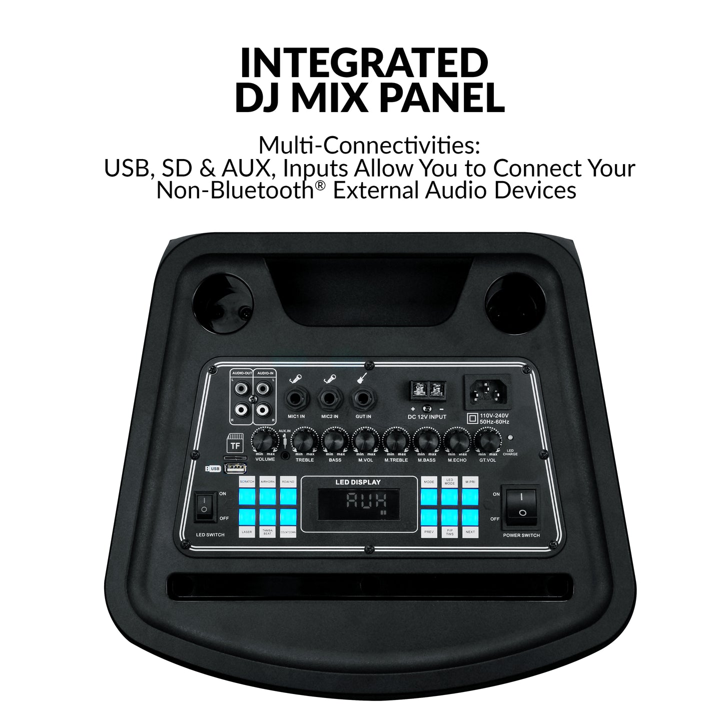 2x 12” Bluetooth® Speaker with LIGHT SHOW