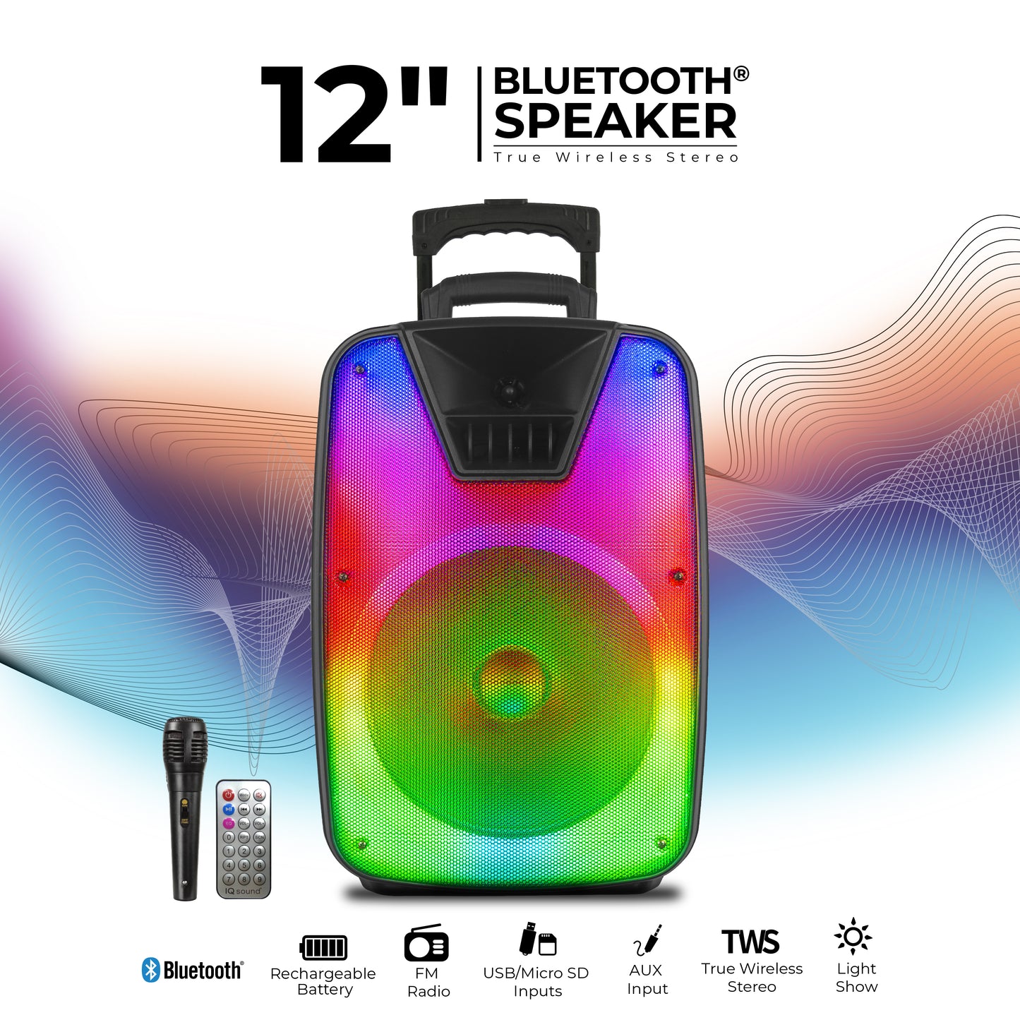 12" Portable Bluetooth® Party Speaker