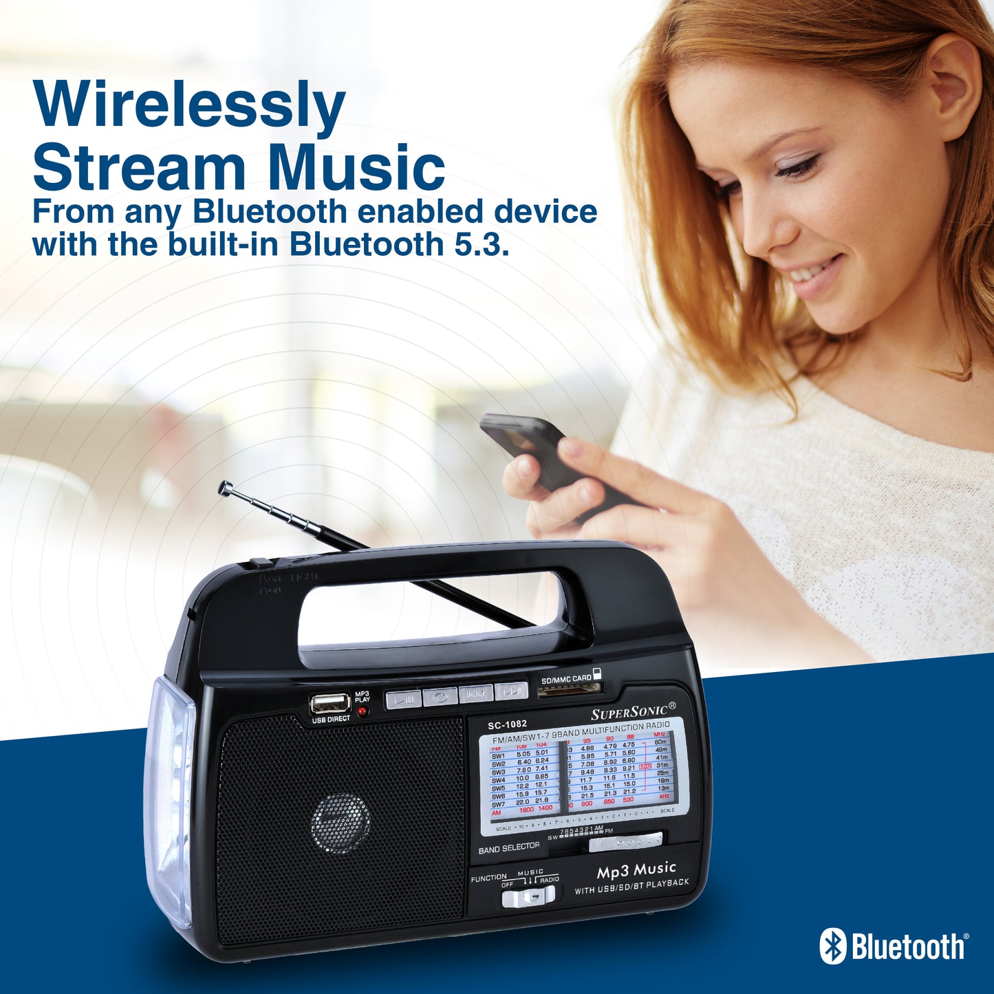 9 Band AM/FM/SW1-7 Portable Radio