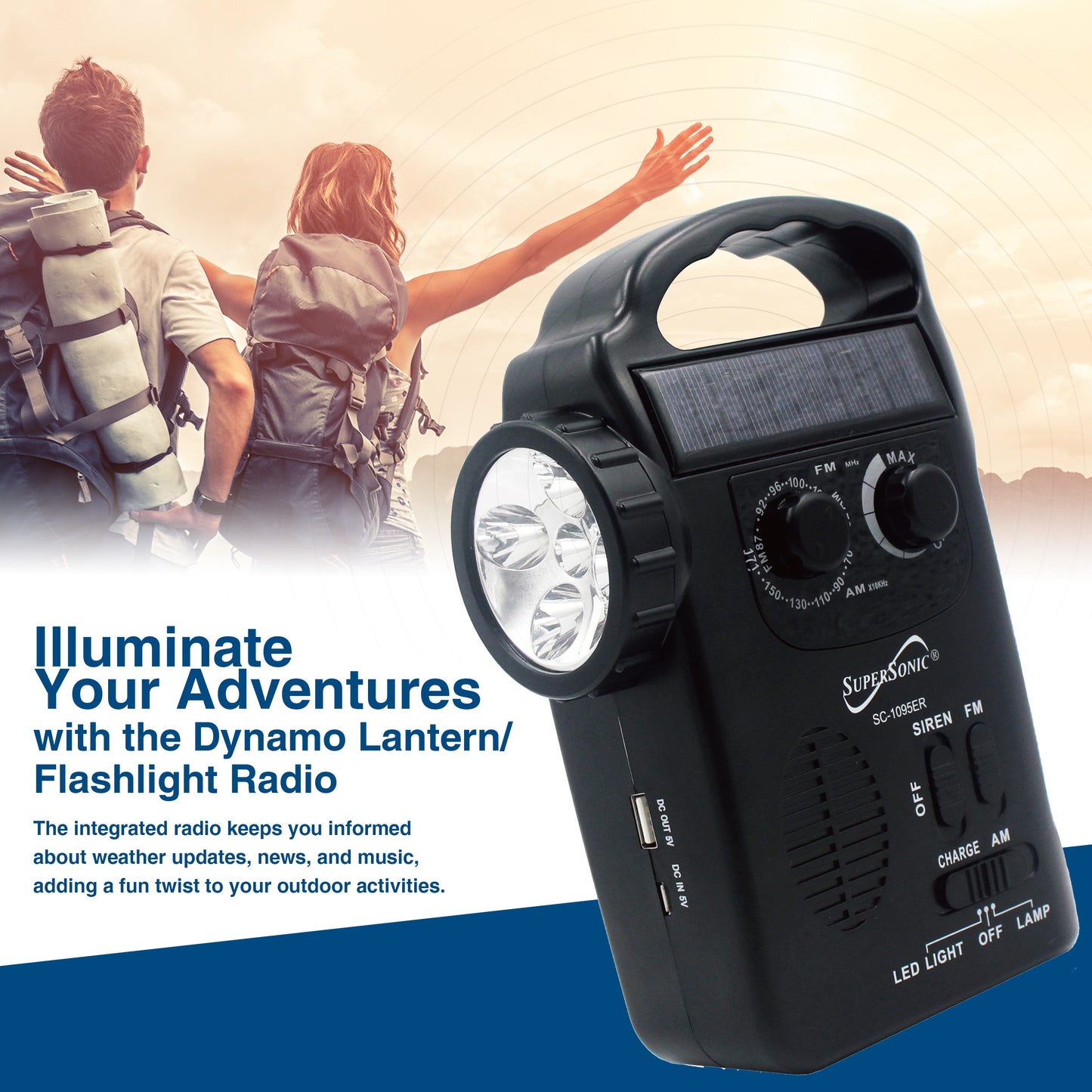 Emergency Solar/ Hand Crank Radio w/ Flashlight