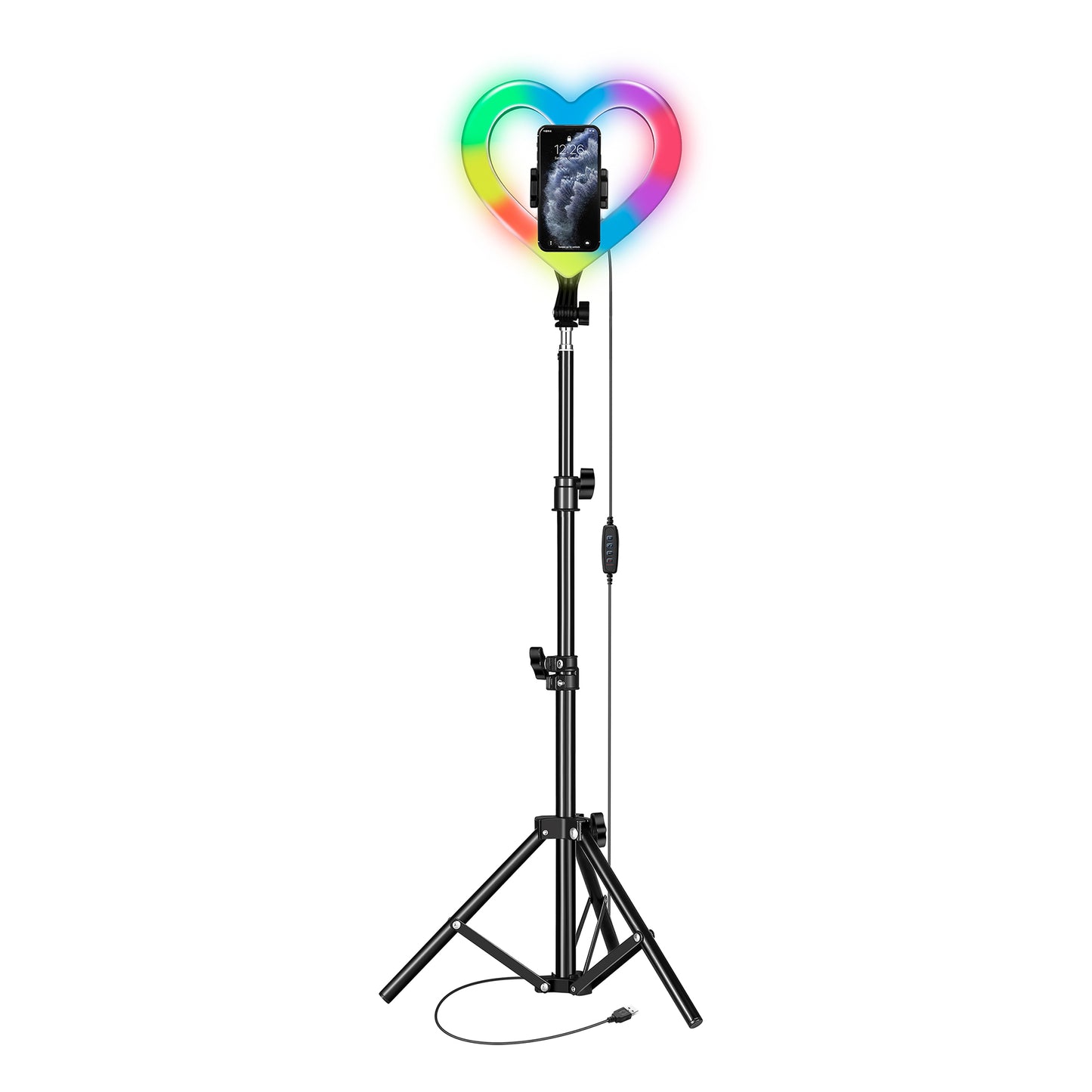 Pro Live Stream 10” Heart Ring Light With Rgb