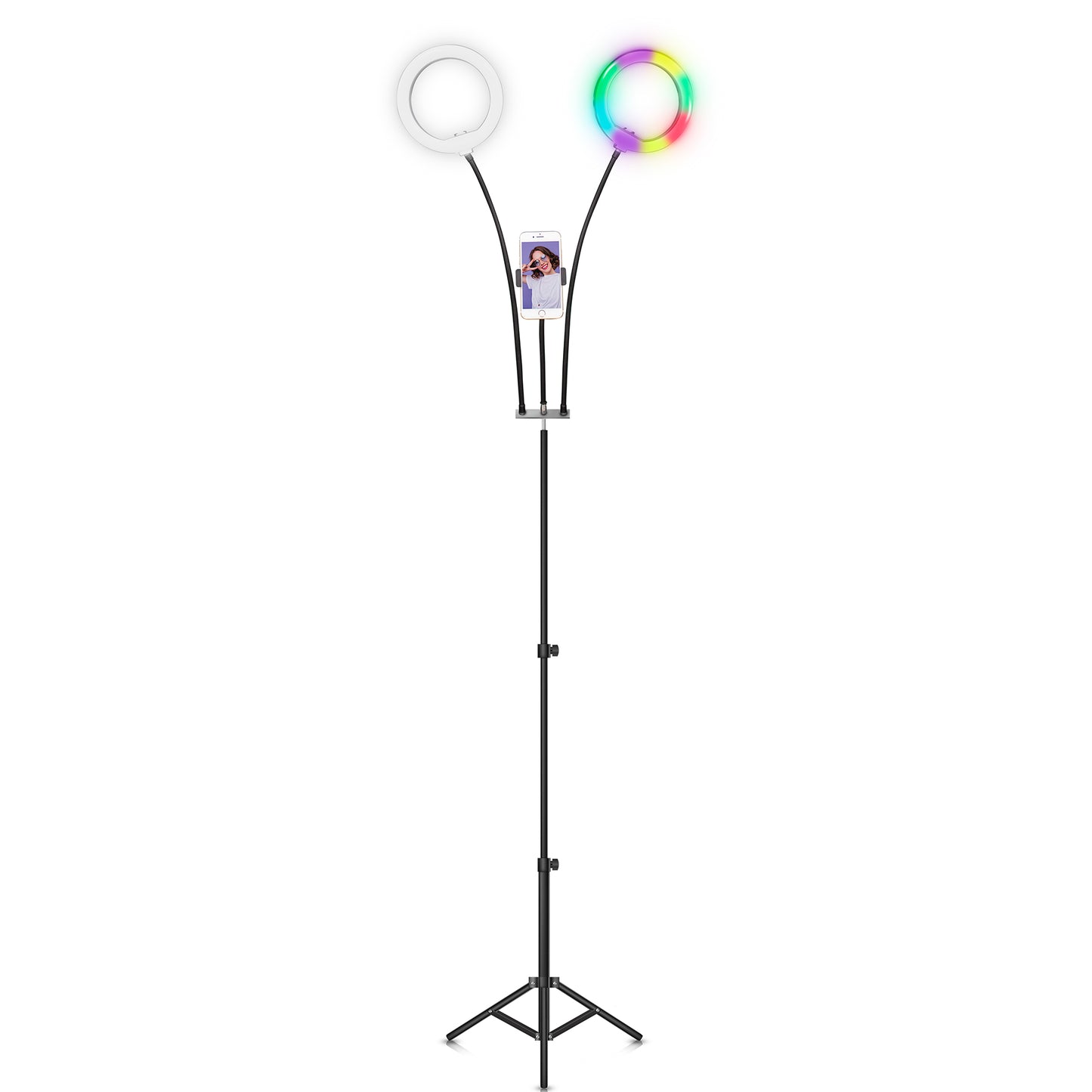 Pro Live Stream Double 8” Selfie Ring Light 32 Color Modes