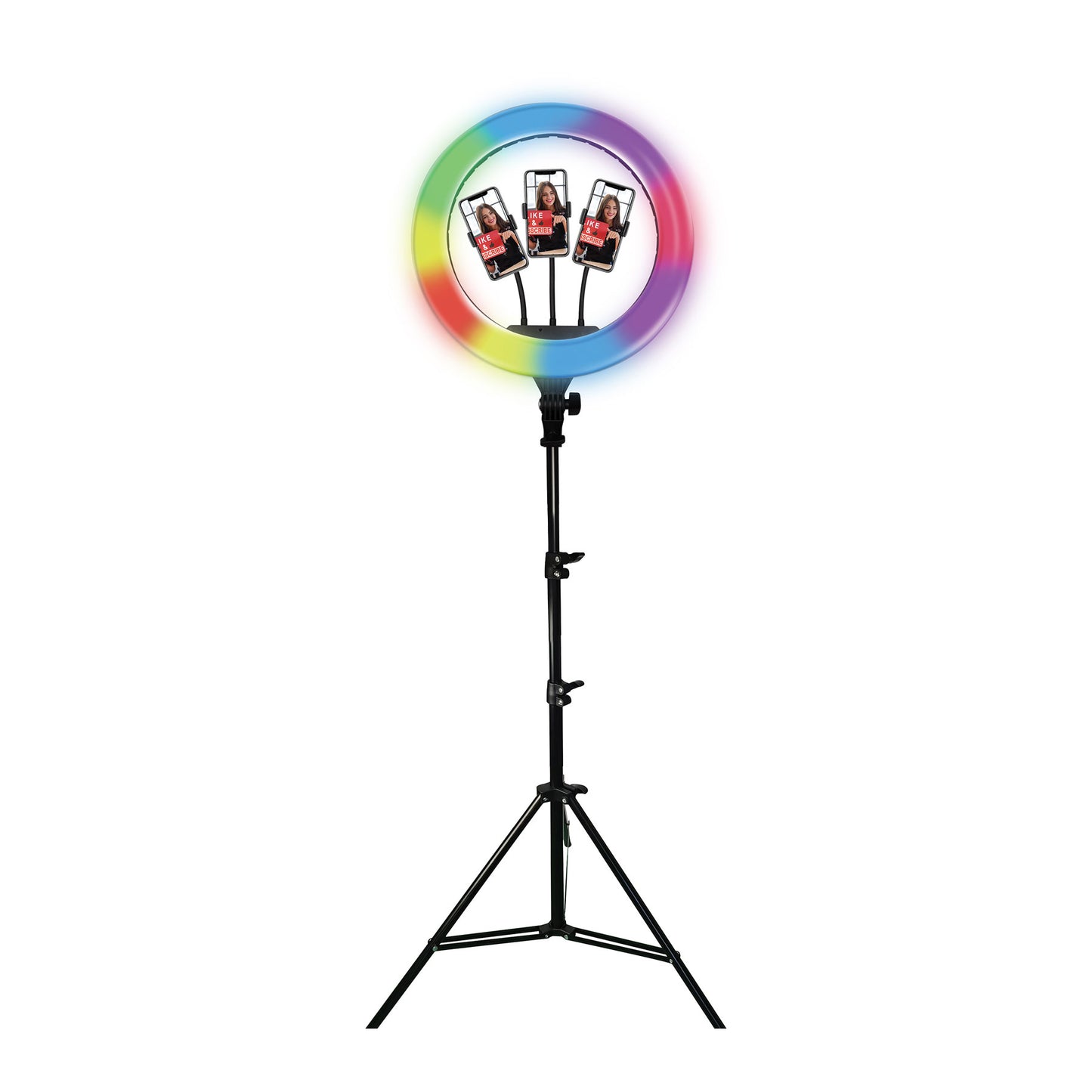 PRO LIVE STREAM 18” 3-DEVICE RING LIGHT WITH RGB