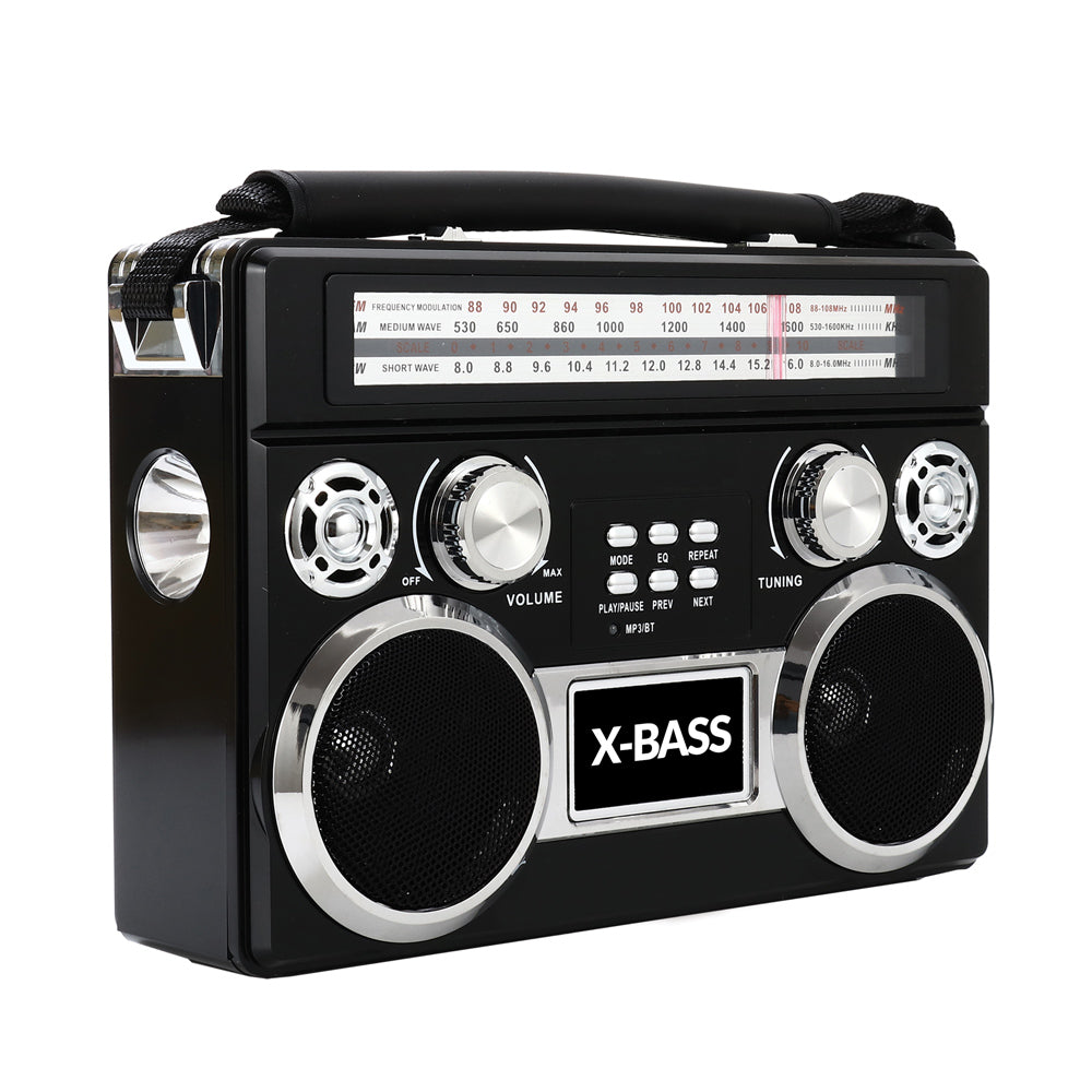 Portable 3 Band Radio with Bluetooth® and Cassette Recorder – Supersonic Inc