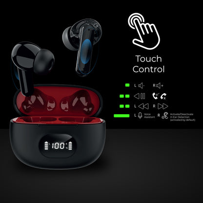 DUAL-MIC TWS EARPHONES with ENC & LED POWER DISPLAY CHARGING CASE
