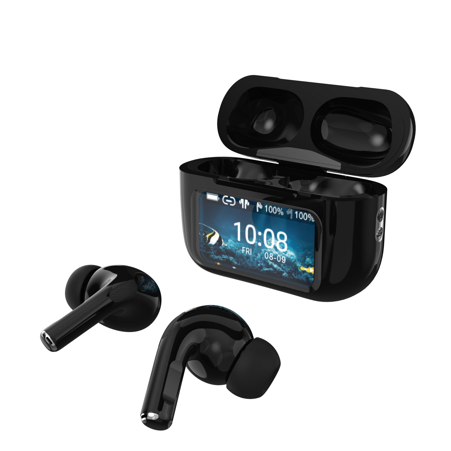 ANC & ENC Earbuds with LED Power Display Charging Case