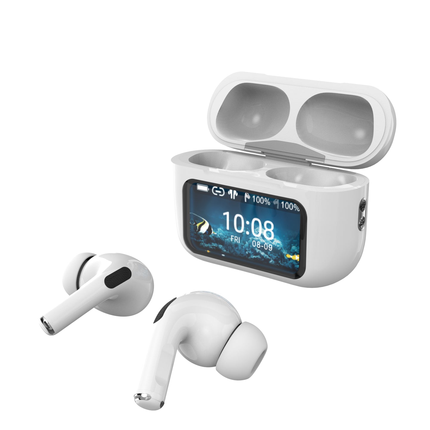 ANC & ENC Earbuds with LED Power Display Charging Case