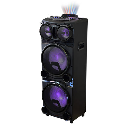 2x 15" Bluetooth® Party Speaker with Laser Light Show