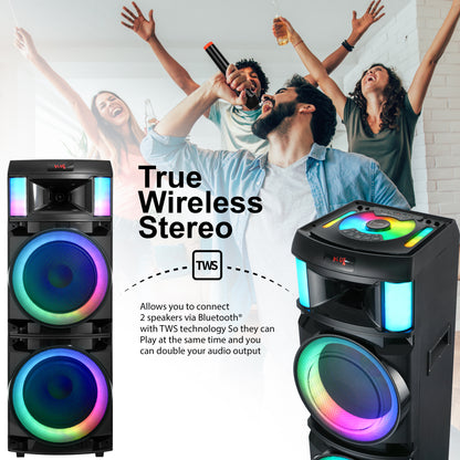 2x 12" Portable Bluetooth® Party Speaker