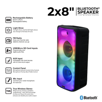 2x8" Bluetooth® Speaker FIRE BOX