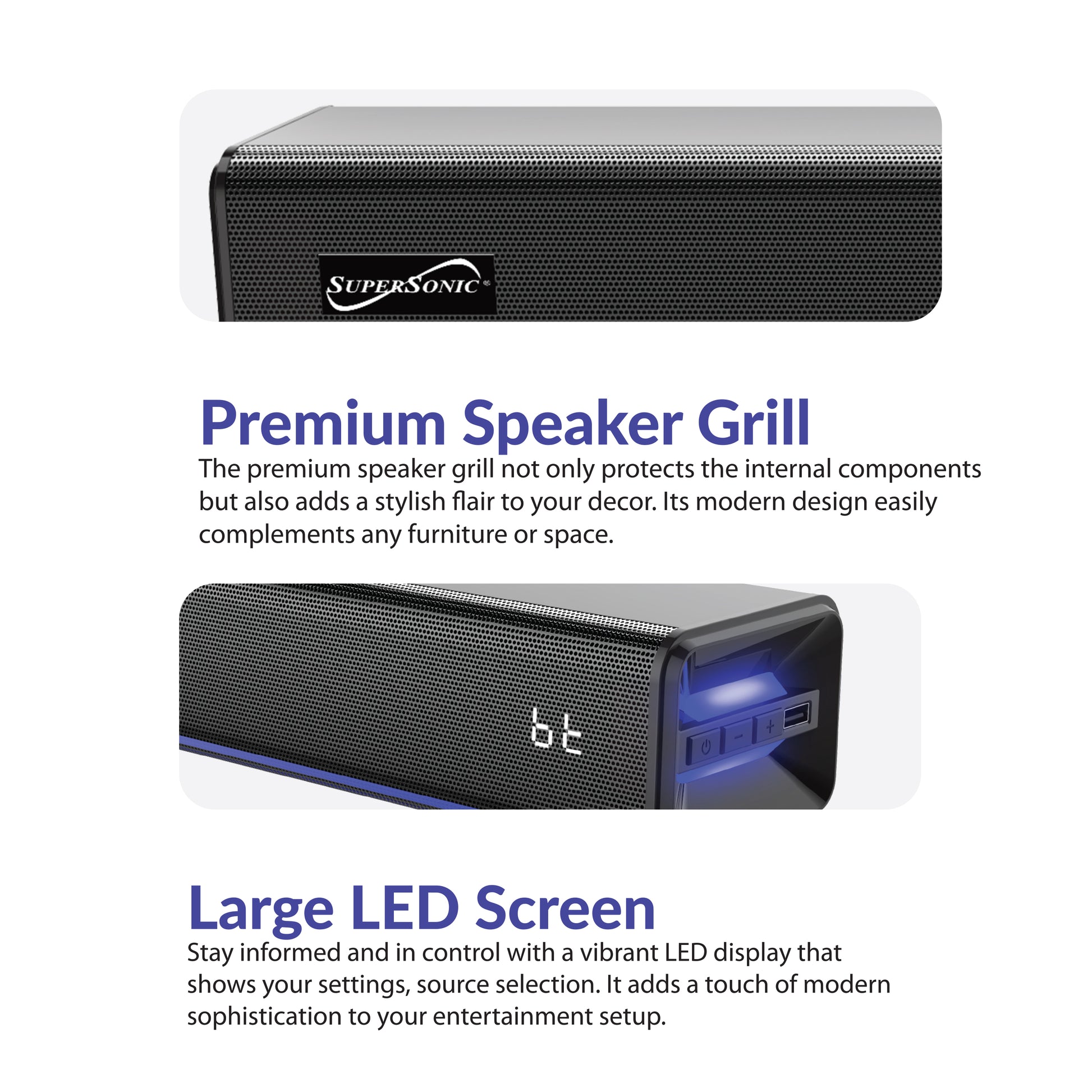 Bluetooth® Soundbar 60W – Supersonic Inc