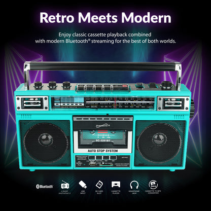 4 Band Radio & Cassette Player + Cassette To Mp3 Converter & Bluetooth