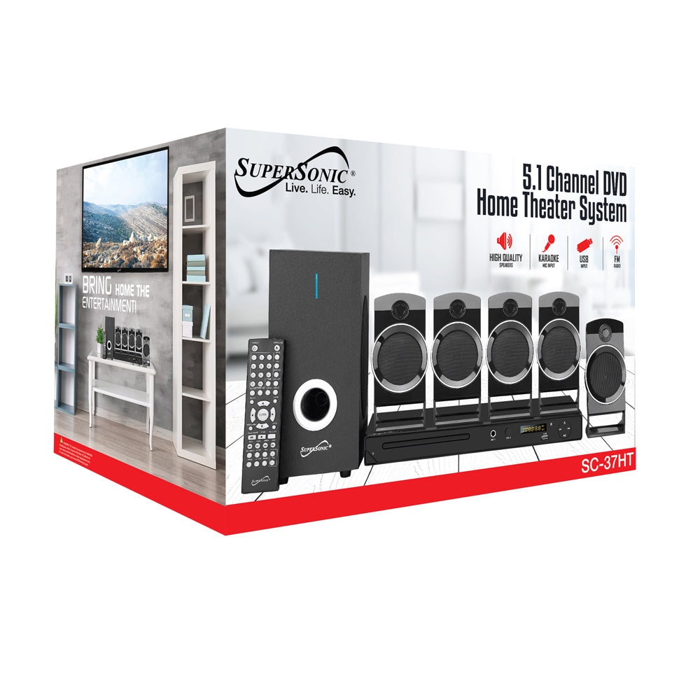 5.1 Channel DVD Home Theater System With USB Input & Karaoke Function