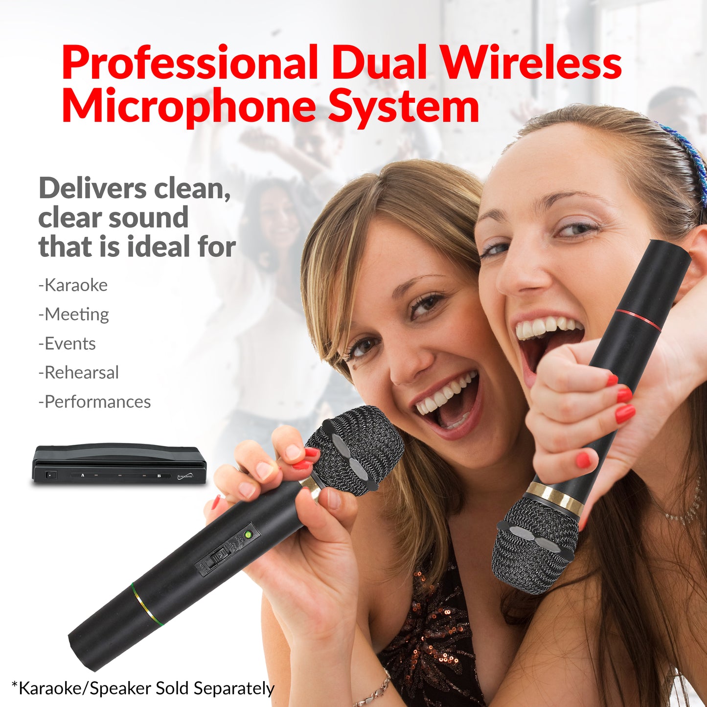 Professional Dual Wireless Microphone System