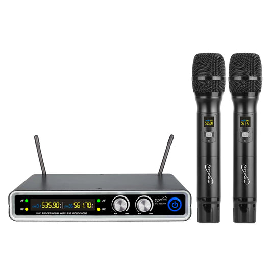 UHF Dual Fixed Channel Wireless Microphone System