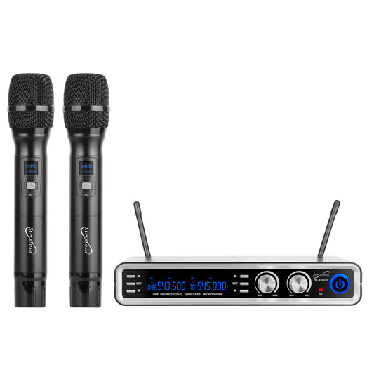 UHF Dual Selectable Channel Wireless Microphone System