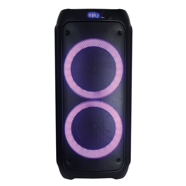 2x 8” Portable Bluetooth® Speaker with Light Show
