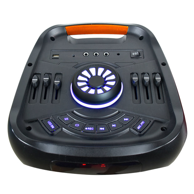2x 8” Portable Bluetooth® Speaker with Light Show