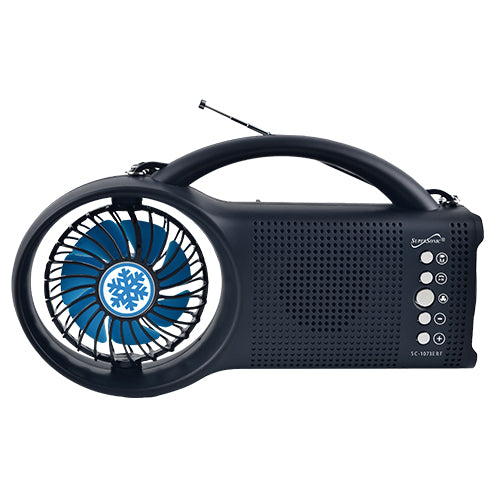 Solar Power Bluetooth Speaker with FM Radio, LED Torch Light & Fan
