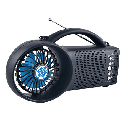 Solar Power Bluetooth Speaker with FM Radio, LED Torch Light & Fan