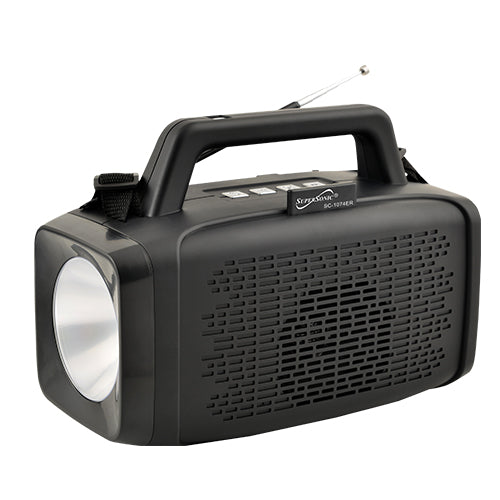 Solar Power Bluetooth Speaker with FM Radio & LED Flashlight