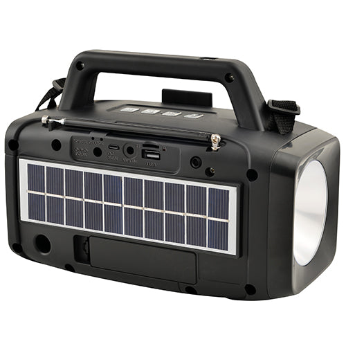 Solar Power Bluetooth Speaker with FM Radio & LED Flashlight – Supersonic  Inc
