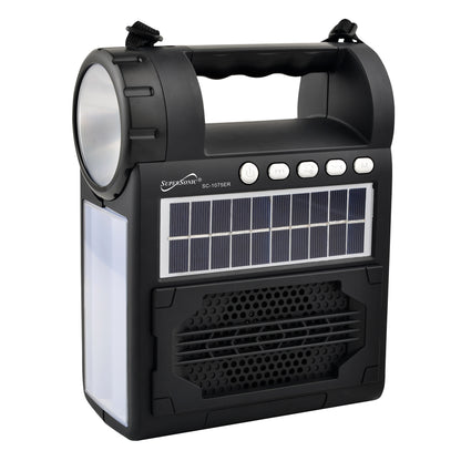 Solar Power Speaker with FM Radio, Flashlight and Lantern