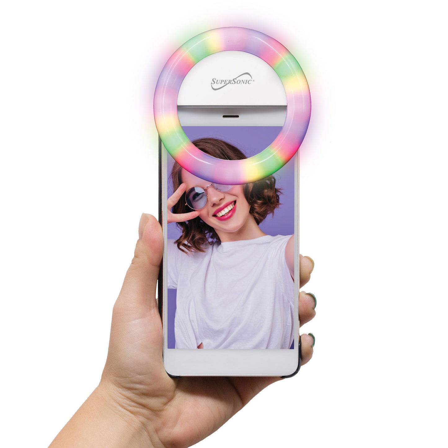 CLIP-ON 18 LED Selfie Ring Light with RGB