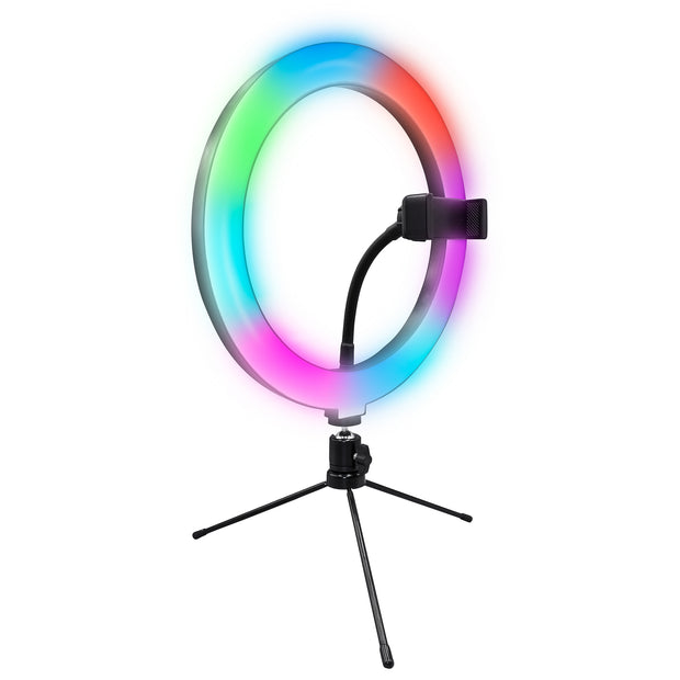 Pro Live Stream 10” Desk Selfie Ring Light With Rgb
