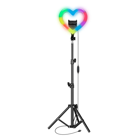 Pro Live Stream 10” Heart Ring Light With Rgb