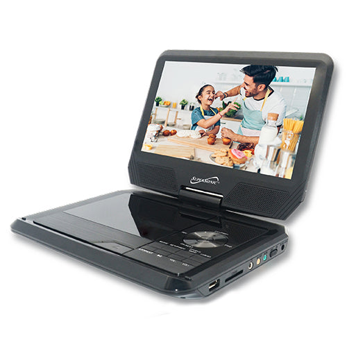 9” Portable DVD Player With Digital TV, USB/SD Inputs & Swivel Display