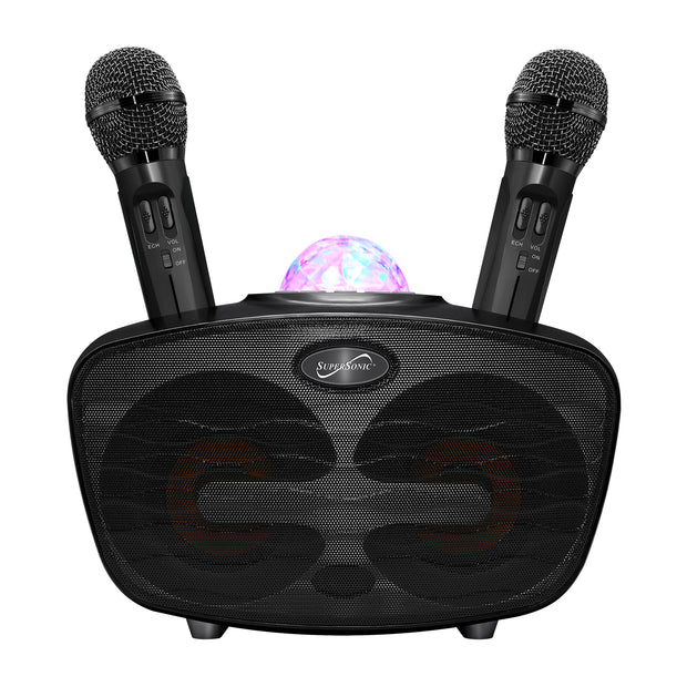 Bluetooth Karaoke Speaker with 2 Microphones and Disco Ball
