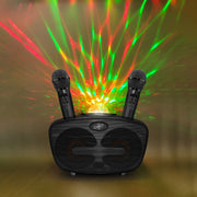 Bluetooth Karaoke Speaker with 2 Microphones and Disco Ball