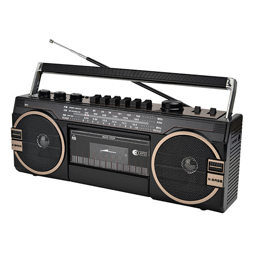 Portable 3 Band Radio with Bluetooth® and Cassette Recorder