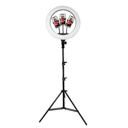 Pro Live Stream 18” Ring Light With 3 Device Holders