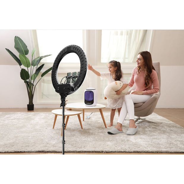 Pro Live Stream 18” Ring Light With 3 Device Holders