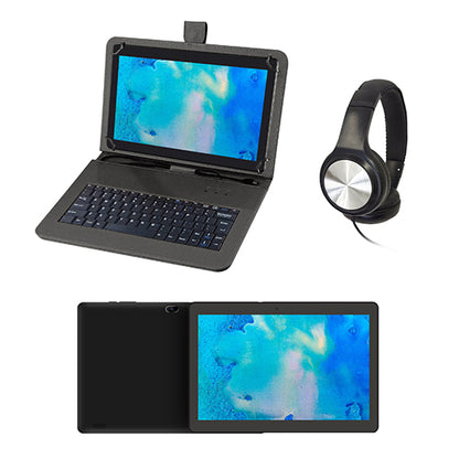 10.1” ANDROID 12 TABLET WITH KEYBOARD CASE & WIRED HEADPHONES