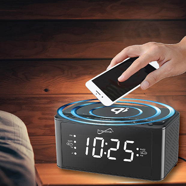 Clock Radio with Qi Wireless Charging Station
