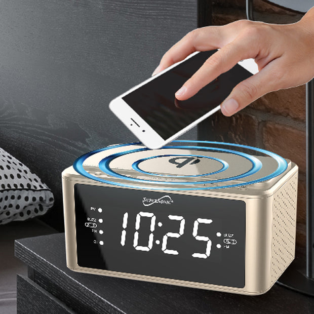 Clock Radio with Qi Wireless Charging Station