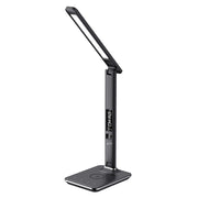 LED Desk Lamp with Qi Wireless Charger Display Alarm Clock, Calendar, & Temperature
