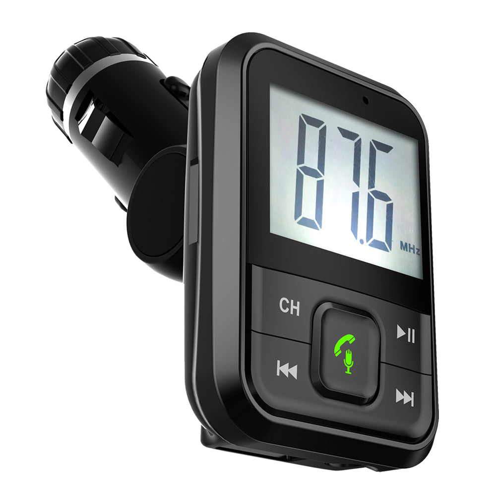 Bluetooth® Wireless FM transmitter with USB, AUX, and Micro SD Inputs
