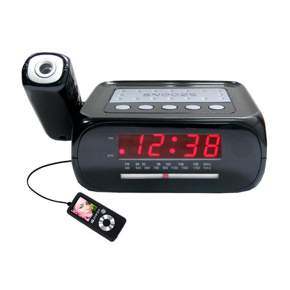 Digital Projection Alarm Clock with AM/FM Radio & AUX Input