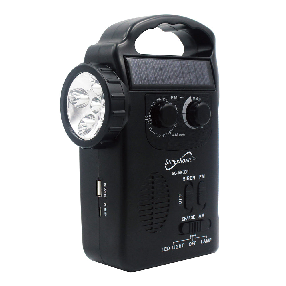 5 Way Emergency Solar/ Hand Crank Radio w/ Flashlight